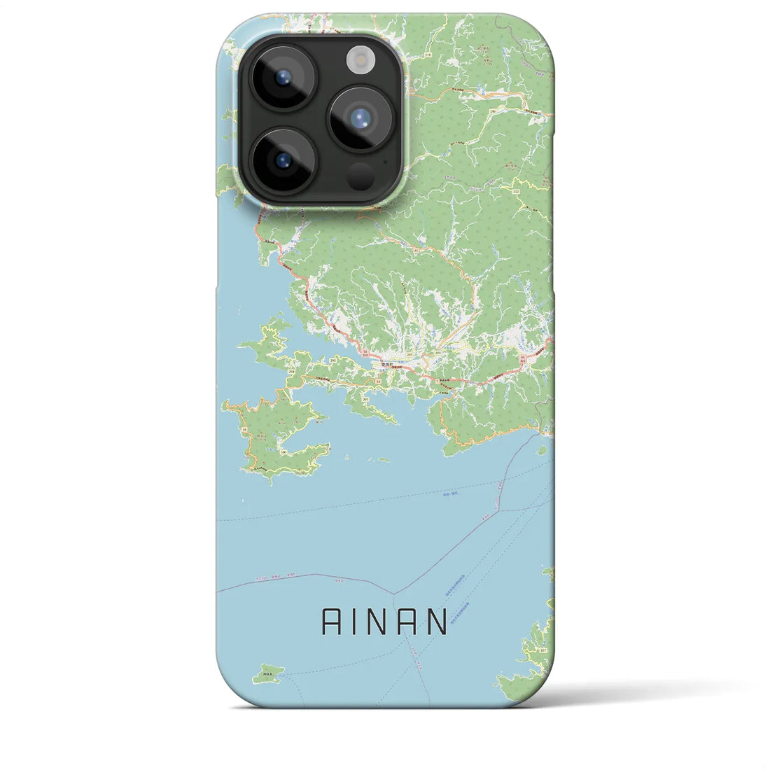 【愛南】地図柄iPhoneケース（バックカバータイプ・ナチュラル）iPhone 15 Pro Max 用