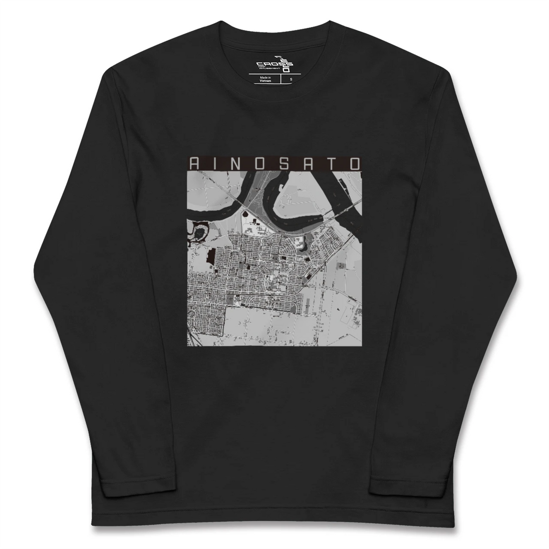 【あいの里(北海道)】地図柄ロングスリーブTシャツ