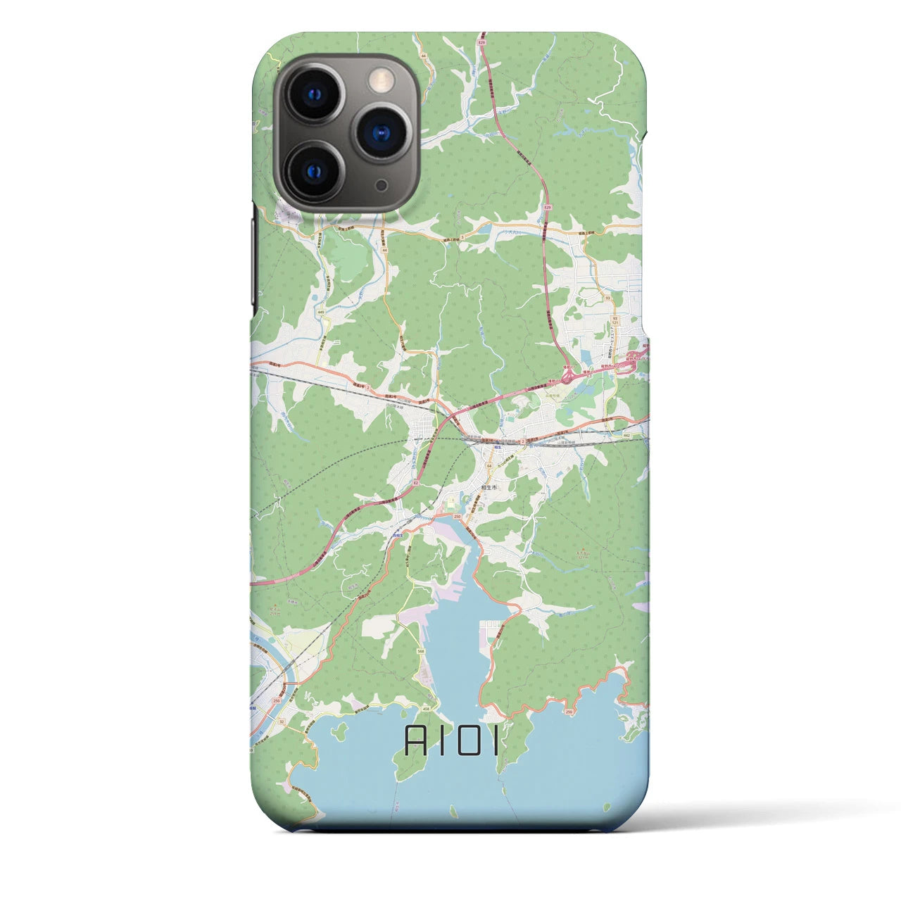 【相生】地図柄iPhoneケース（バックカバータイプ・ナチュラル）iPhone 11 Pro Max 用