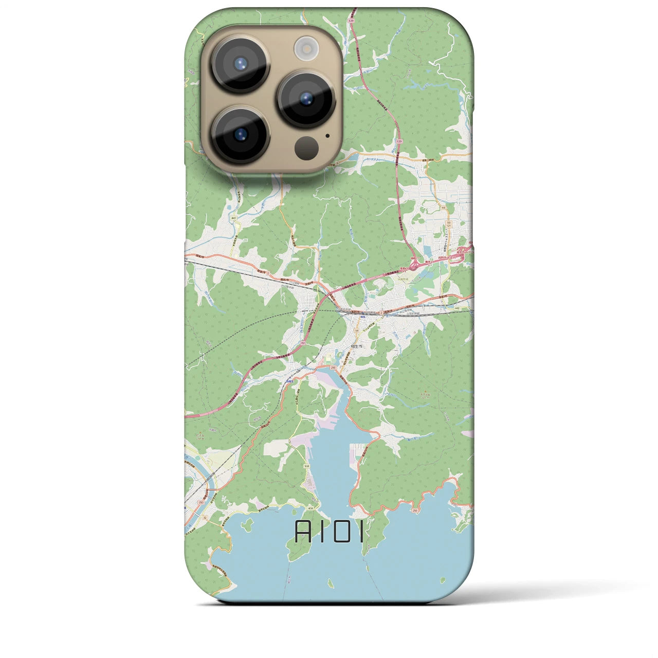 【相生】地図柄iPhoneケース（バックカバータイプ・ナチュラル）iPhone 14 Pro Max 用