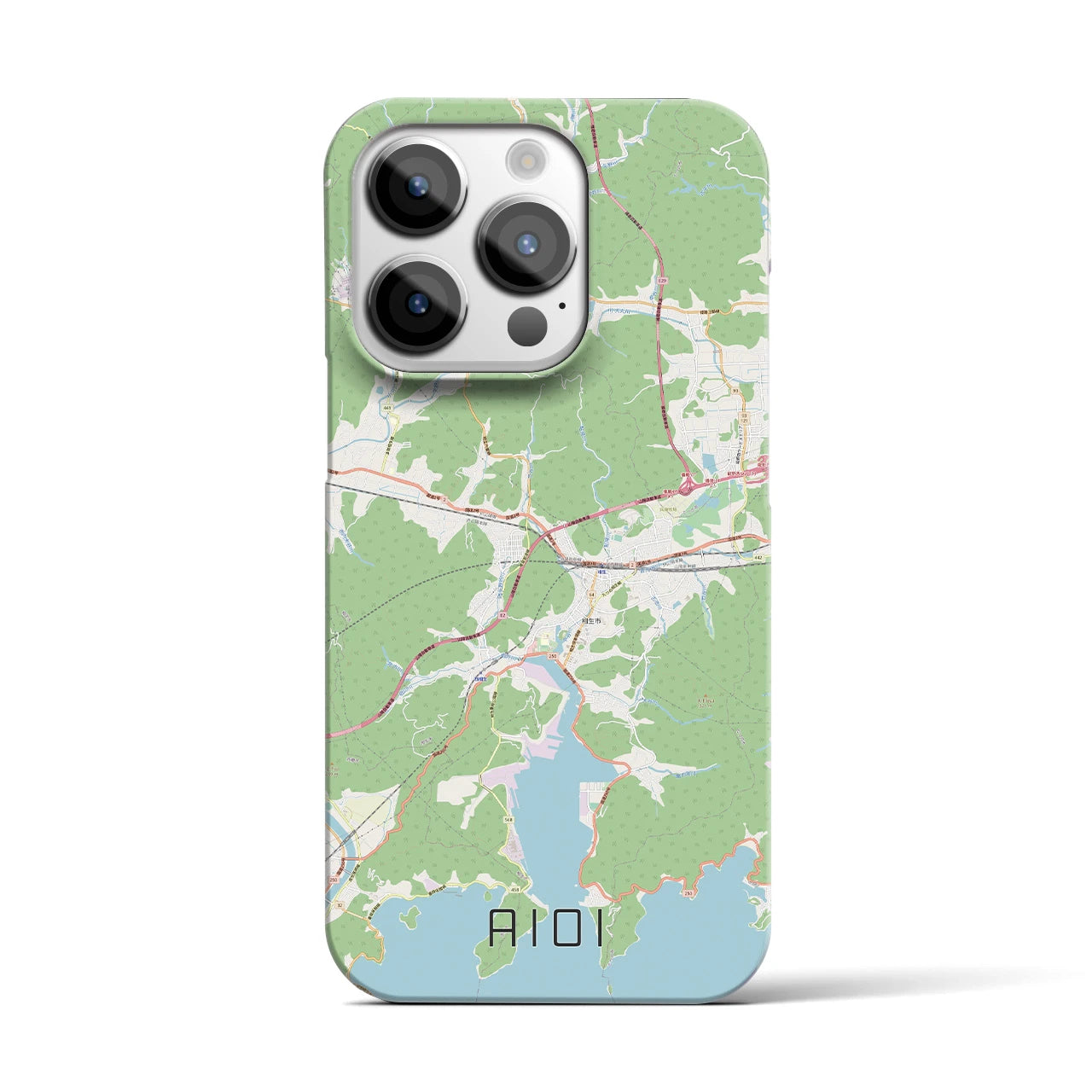 【相生】地図柄iPhoneケース（バックカバータイプ・ナチュラル）iPhone 14 Pro 用