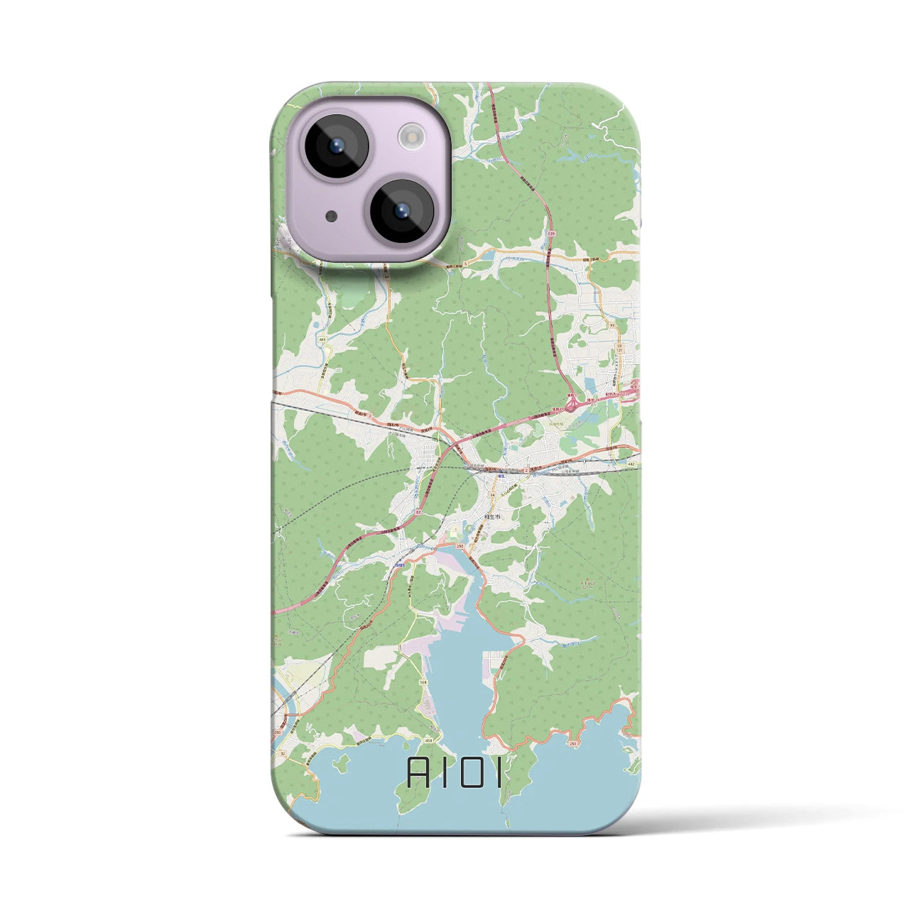 【相生】地図柄iPhoneケース（バックカバータイプ・ナチュラル）iPhone 14 用