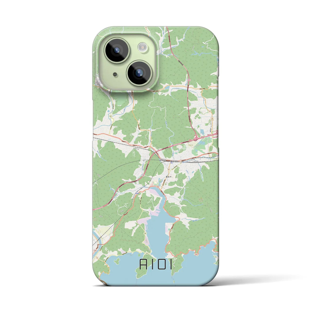 【相生】地図柄iPhoneケース（バックカバータイプ・ナチュラル）iPhone 15 用