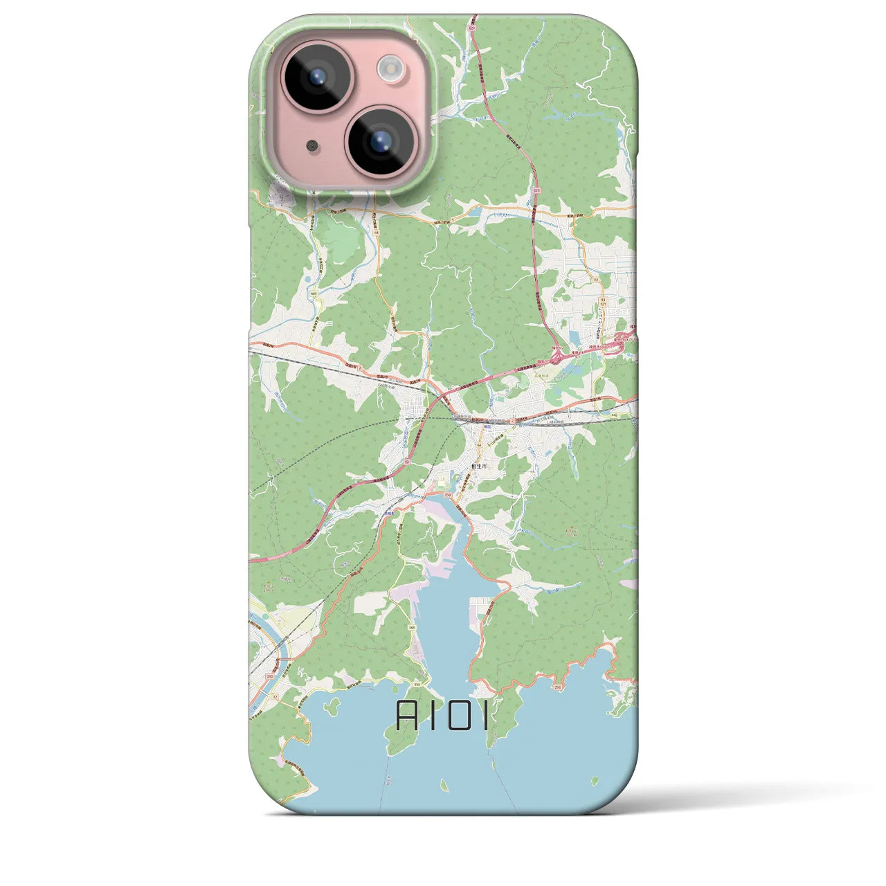 【相生】地図柄iPhoneケース（バックカバータイプ・ナチュラル）iPhone 15 Plus 用