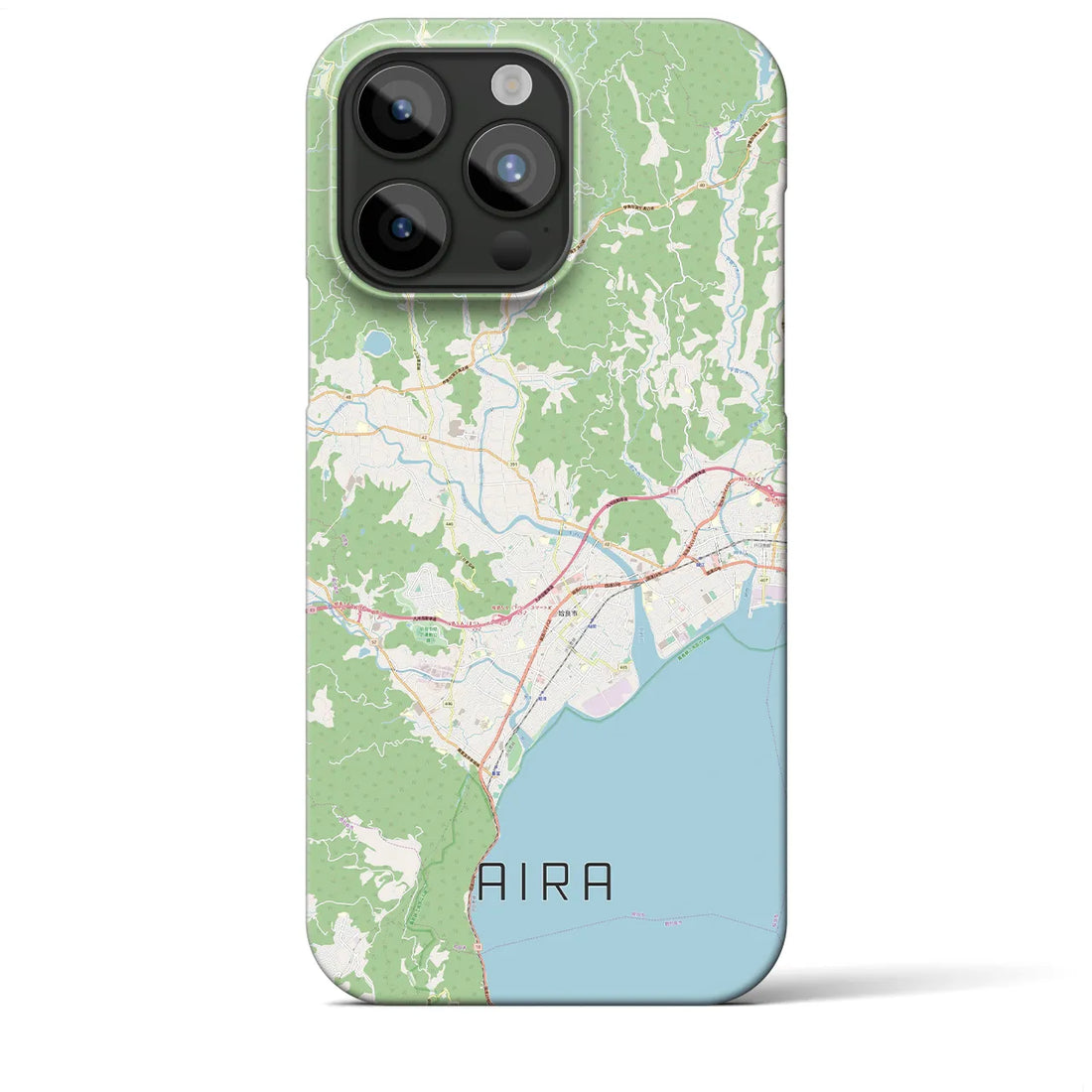 【姶良】地図柄iPhoneケース（バックカバータイプ・ナチュラル）iPhone 15 Pro Max 用