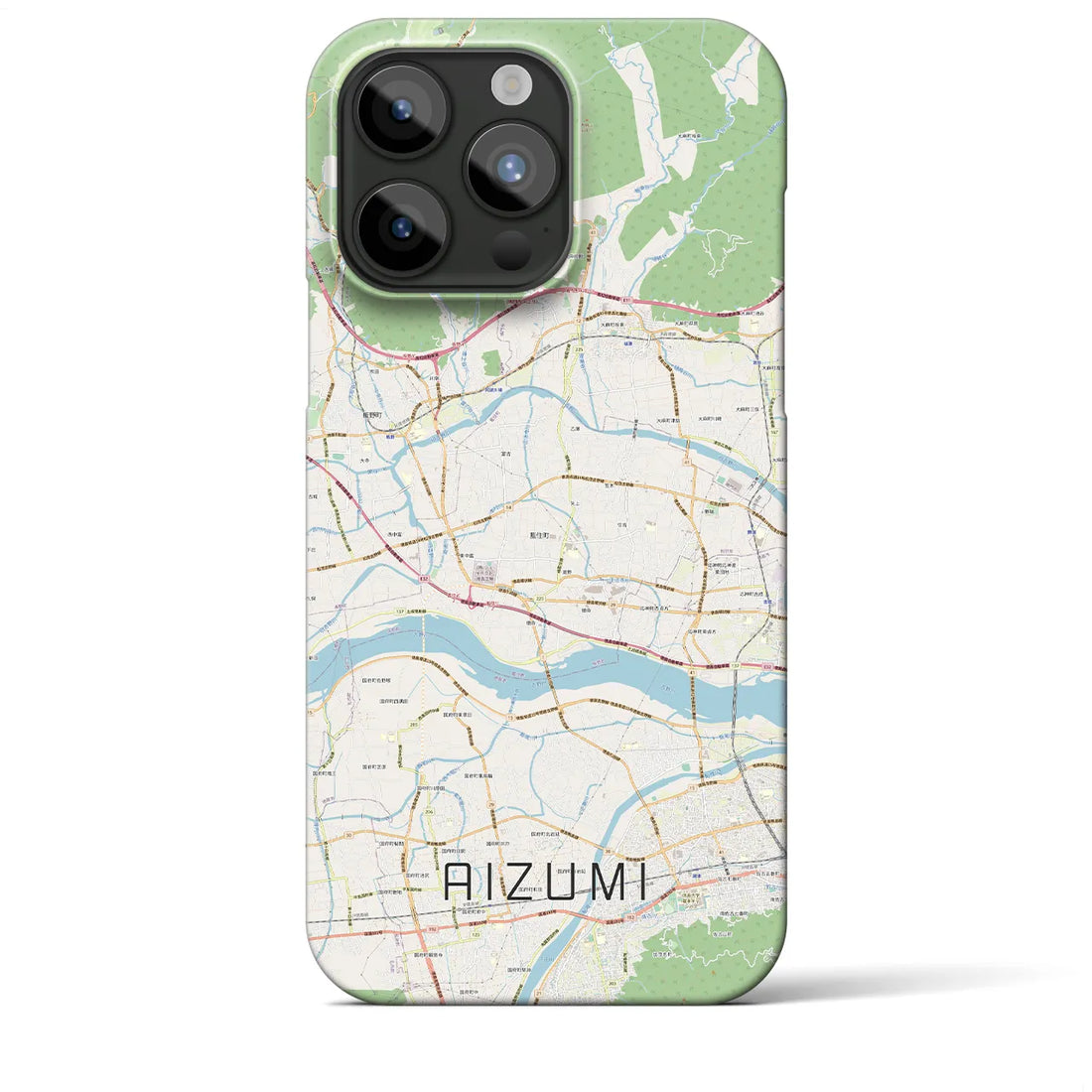 【藍住】地図柄iPhoneケース（バックカバータイプ・ナチュラル）iPhone 15 Pro Max 用