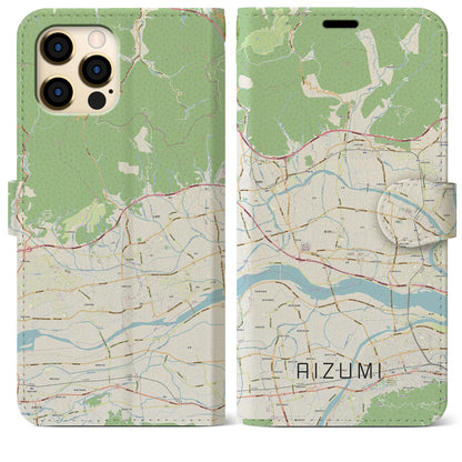 【藍住】地図柄iPhoneケース（手帳両面タイプ・ナチュラル）iPhone 12 Pro Max 用