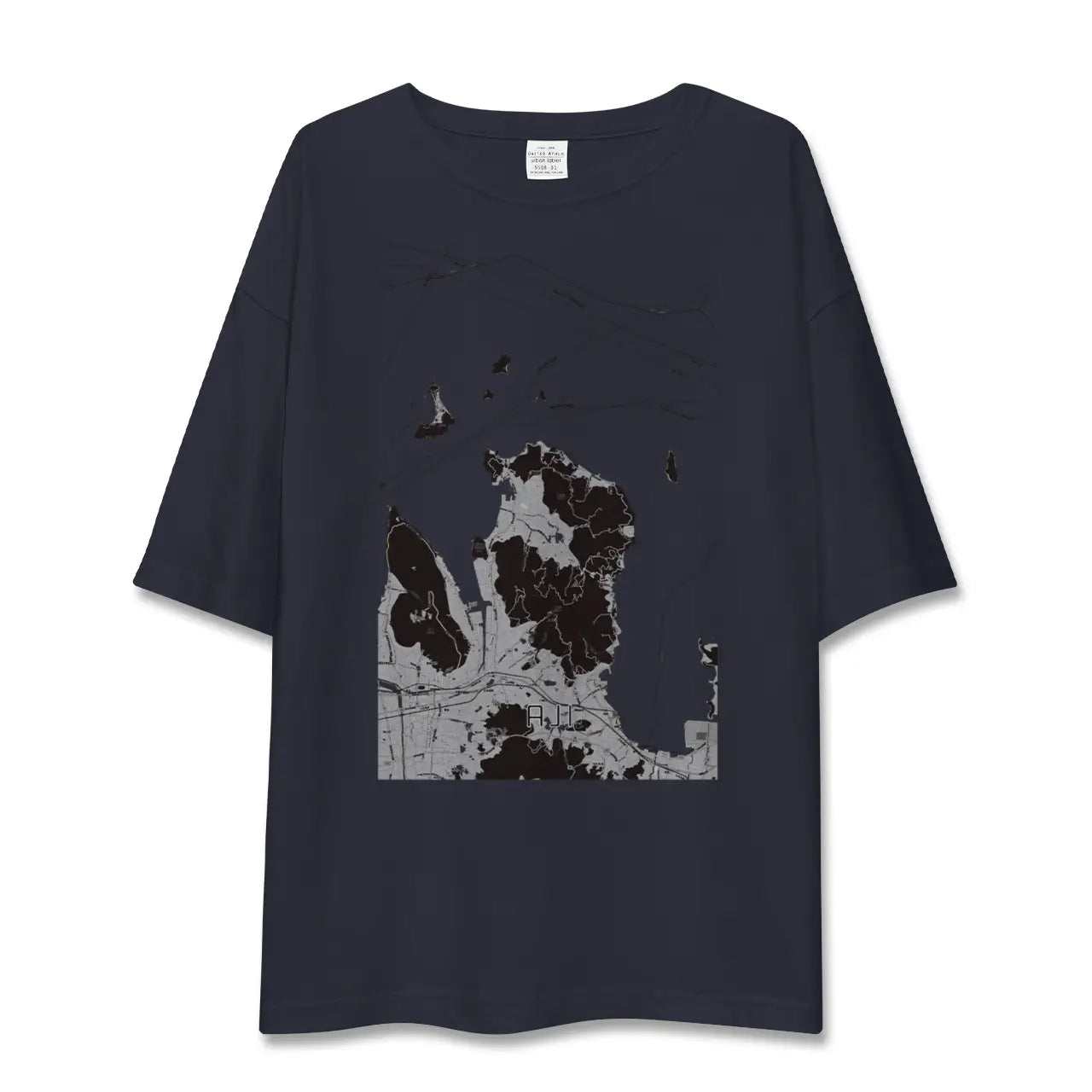 【庵治（香川県）】地図柄ビッグシルエットTシャツ
