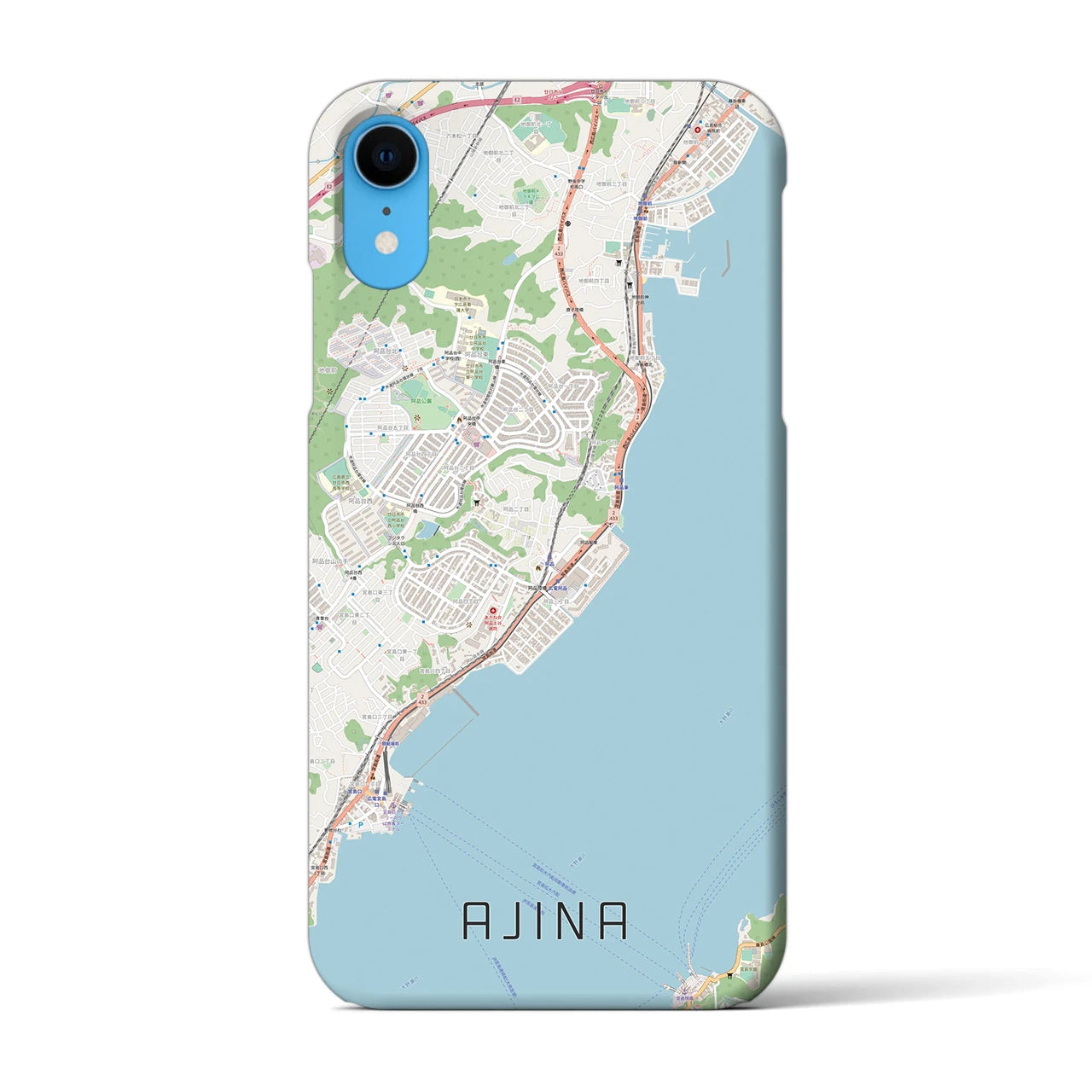 【阿品】地図柄iPhoneケース（バックカバータイプ・ナチュラル）iPhone XR 用