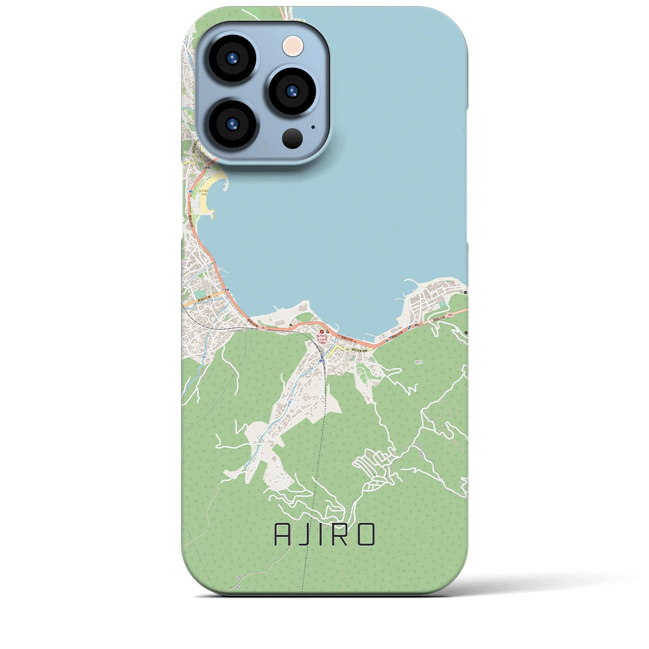 【網代】地図柄iPhoneケース（バックカバータイプ・ナチュラル）iPhone 13 Pro Max 用