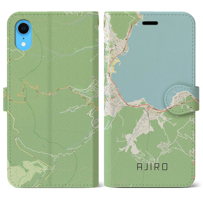 【網代（静岡県）】地図柄iPhoneケース（手帳タイプ）ナチュラル・iPhone XR 用