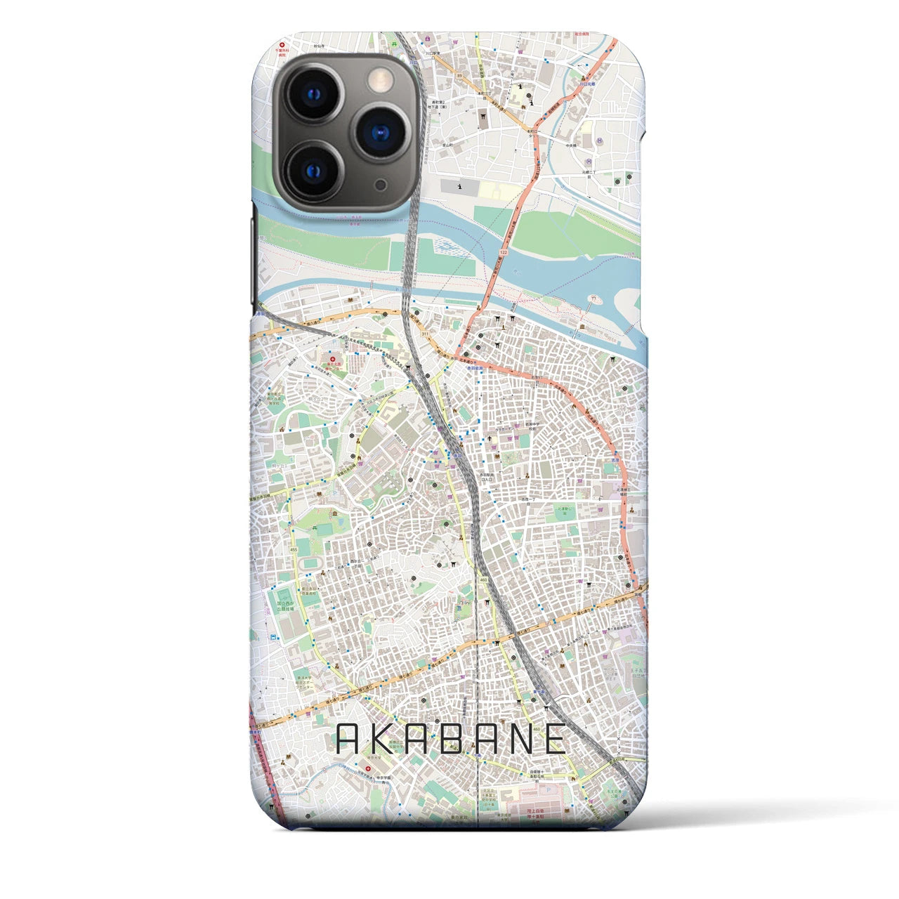 【赤羽】地図柄iPhoneケース（バックカバータイプ・ナチュラル）iPhone 11 Pro Max 用