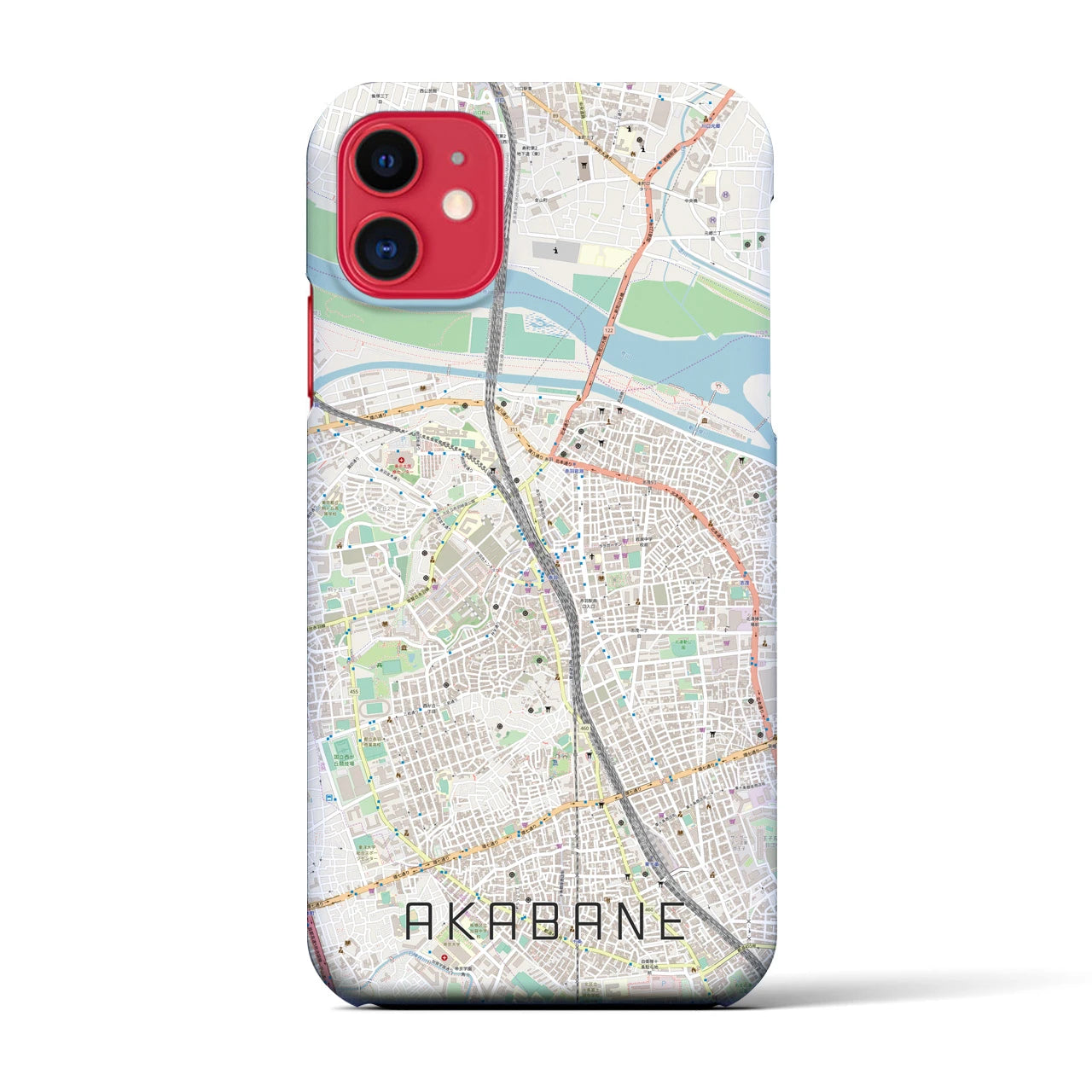 【赤羽】地図柄iPhoneケース（バックカバータイプ・ナチュラル）iPhone 11 用