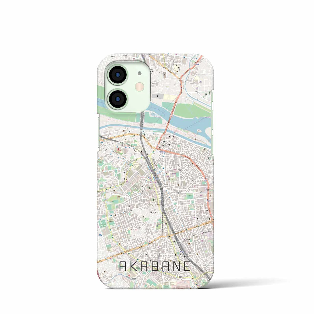 【赤羽】地図柄iPhoneケース（バックカバータイプ・ナチュラル）iPhone 12 mini 用