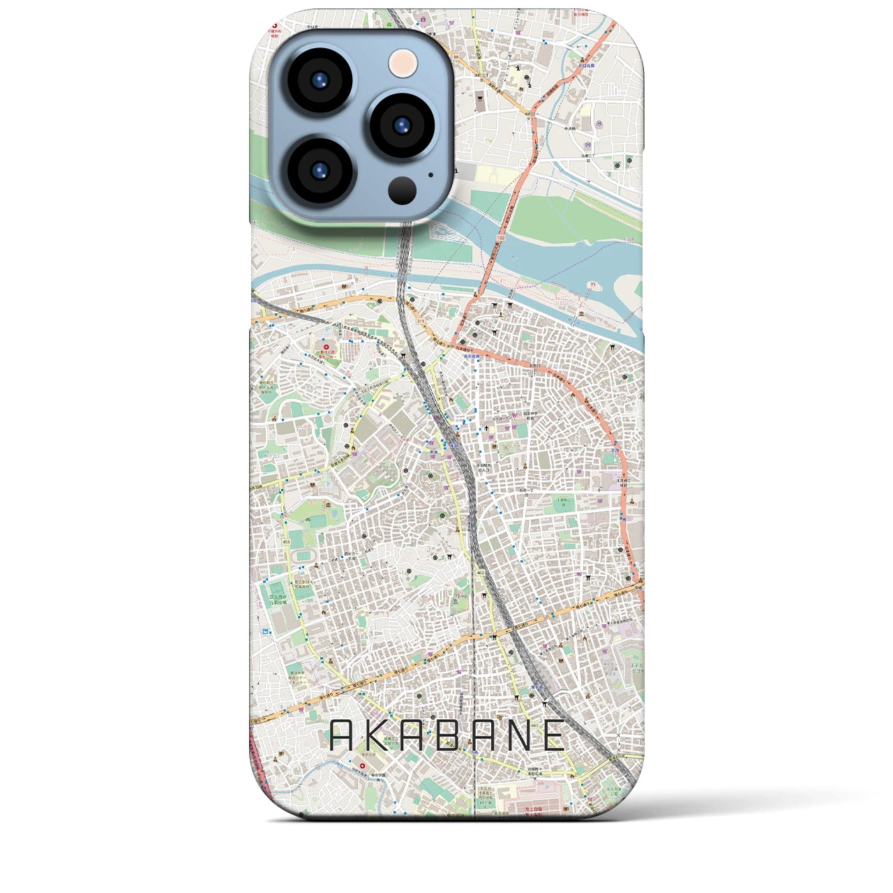 【赤羽】地図柄iPhoneケース（バックカバータイプ・ナチュラル）iPhone 13 Pro Max 用