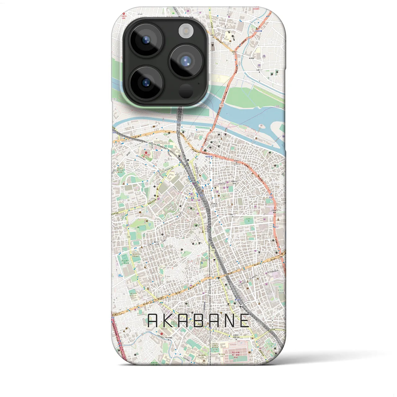 【赤羽】地図柄iPhoneケース（バックカバータイプ・ナチュラル）iPhone 15 Pro Max 用