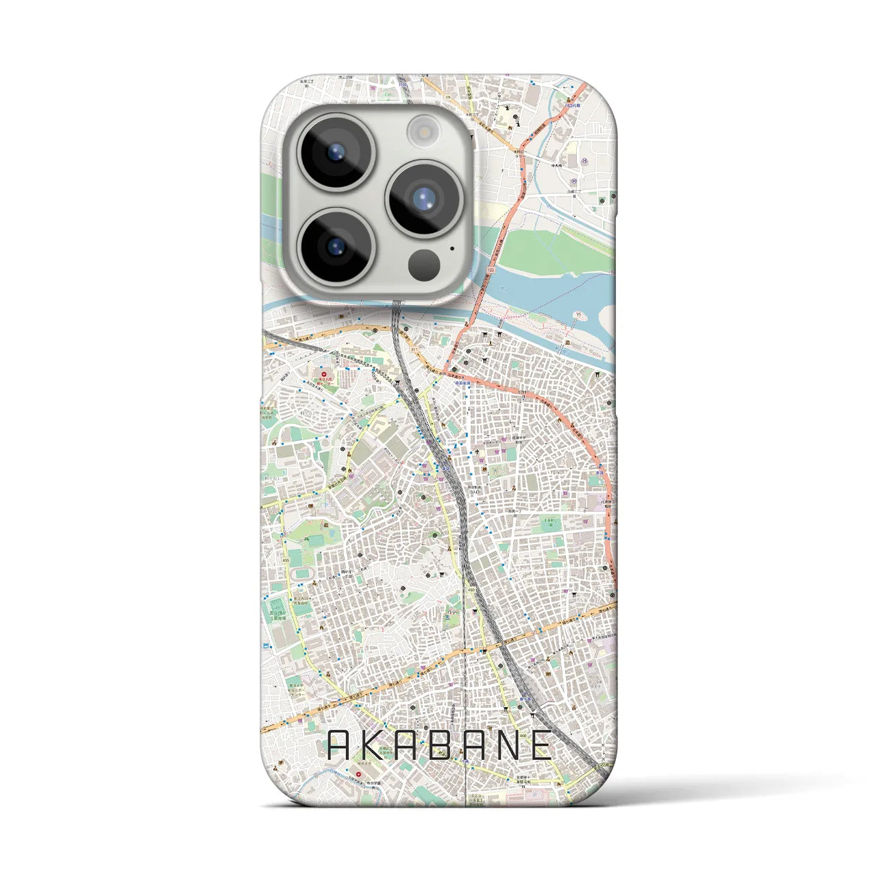 【赤羽】地図柄iPhoneケース（バックカバータイプ・ナチュラル）iPhone 15 Pro 用