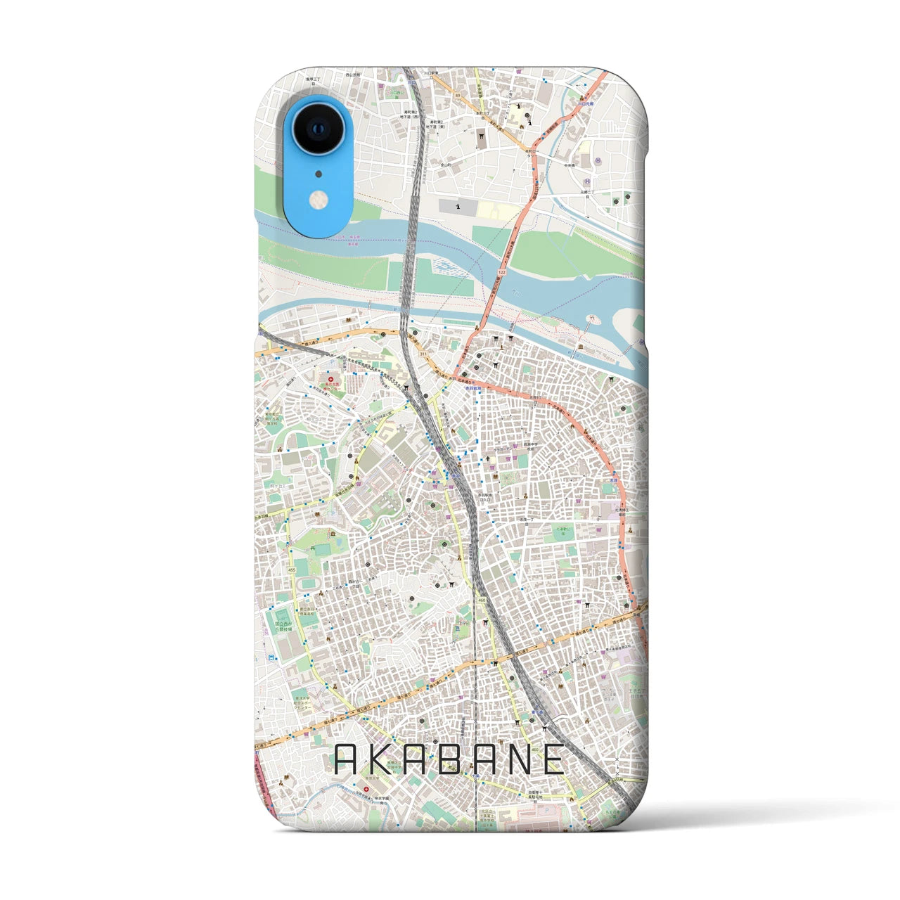 【赤羽】地図柄iPhoneケース（バックカバータイプ・ナチュラル）iPhone XR 用