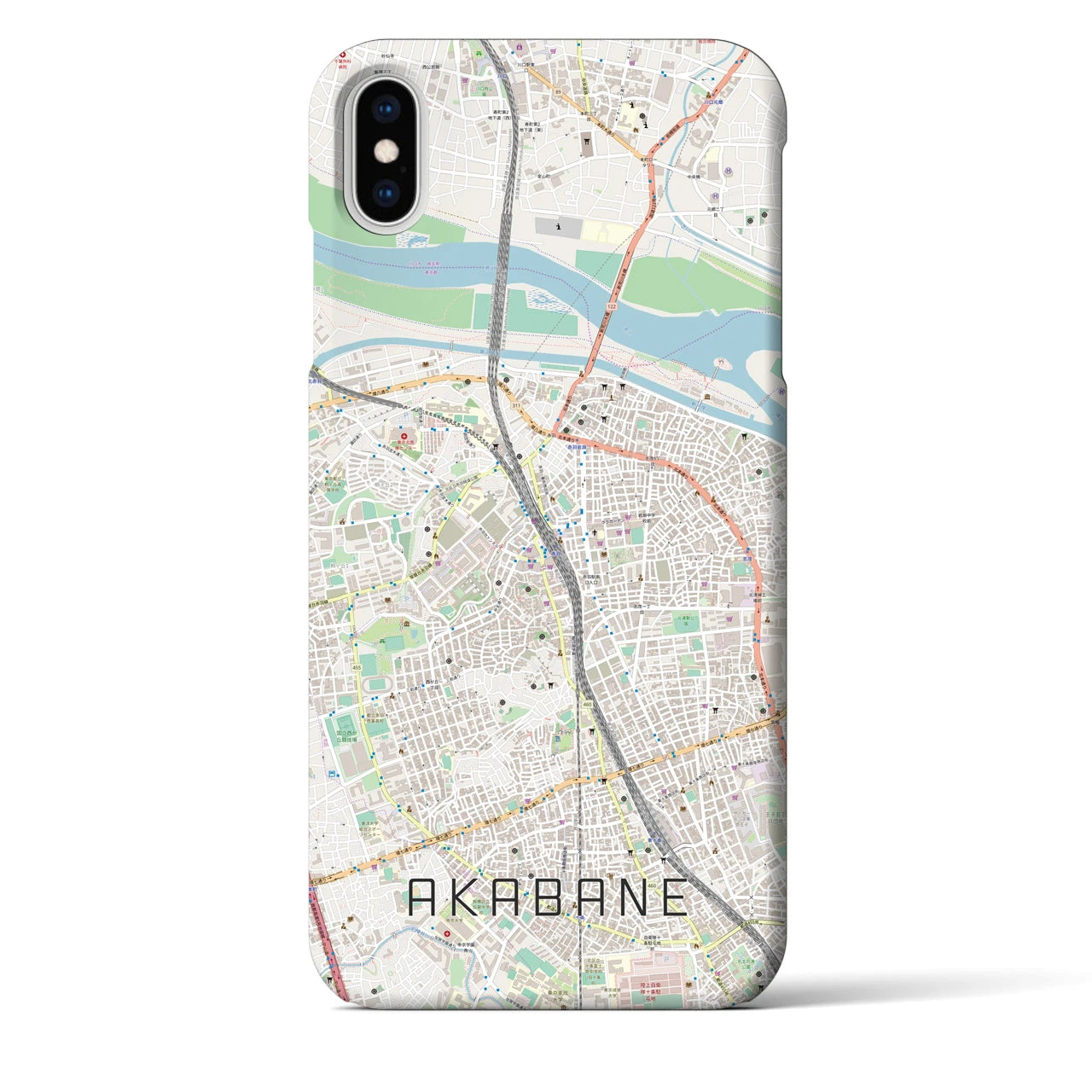 【赤羽】地図柄iPhoneケース（バックカバータイプ・ナチュラル）iPhone XS Max 用