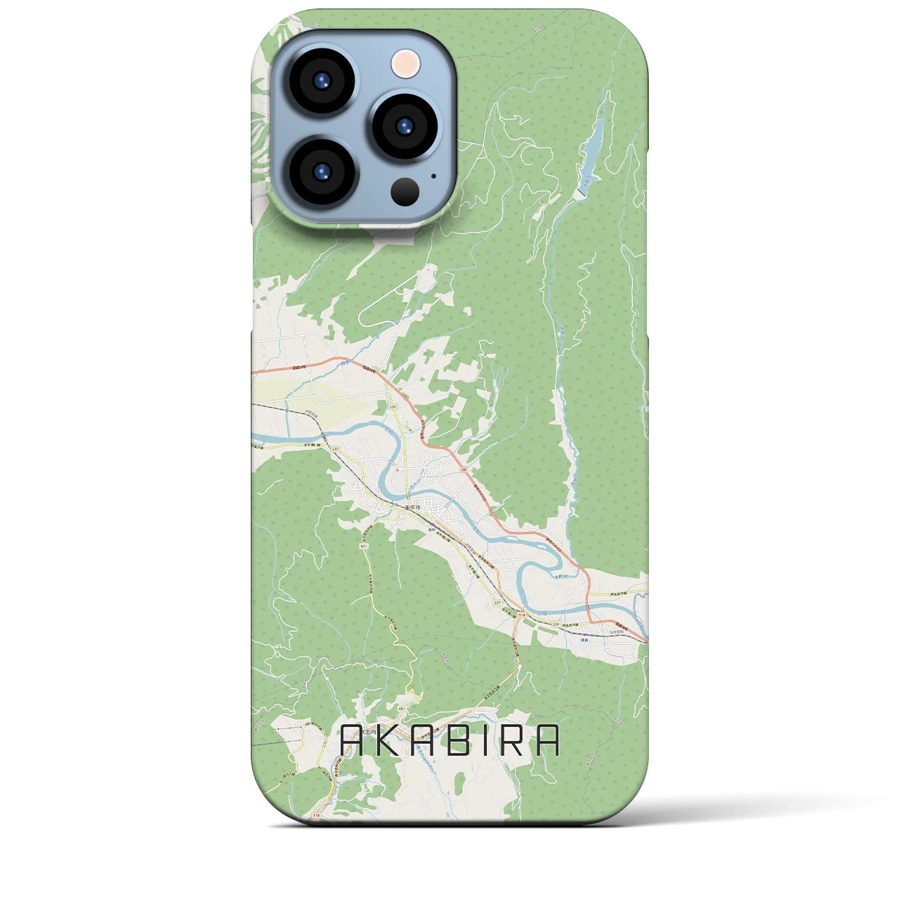 【赤平】地図柄iPhoneケース（バックカバータイプ・ナチュラル）iPhone 13 Pro Max 用