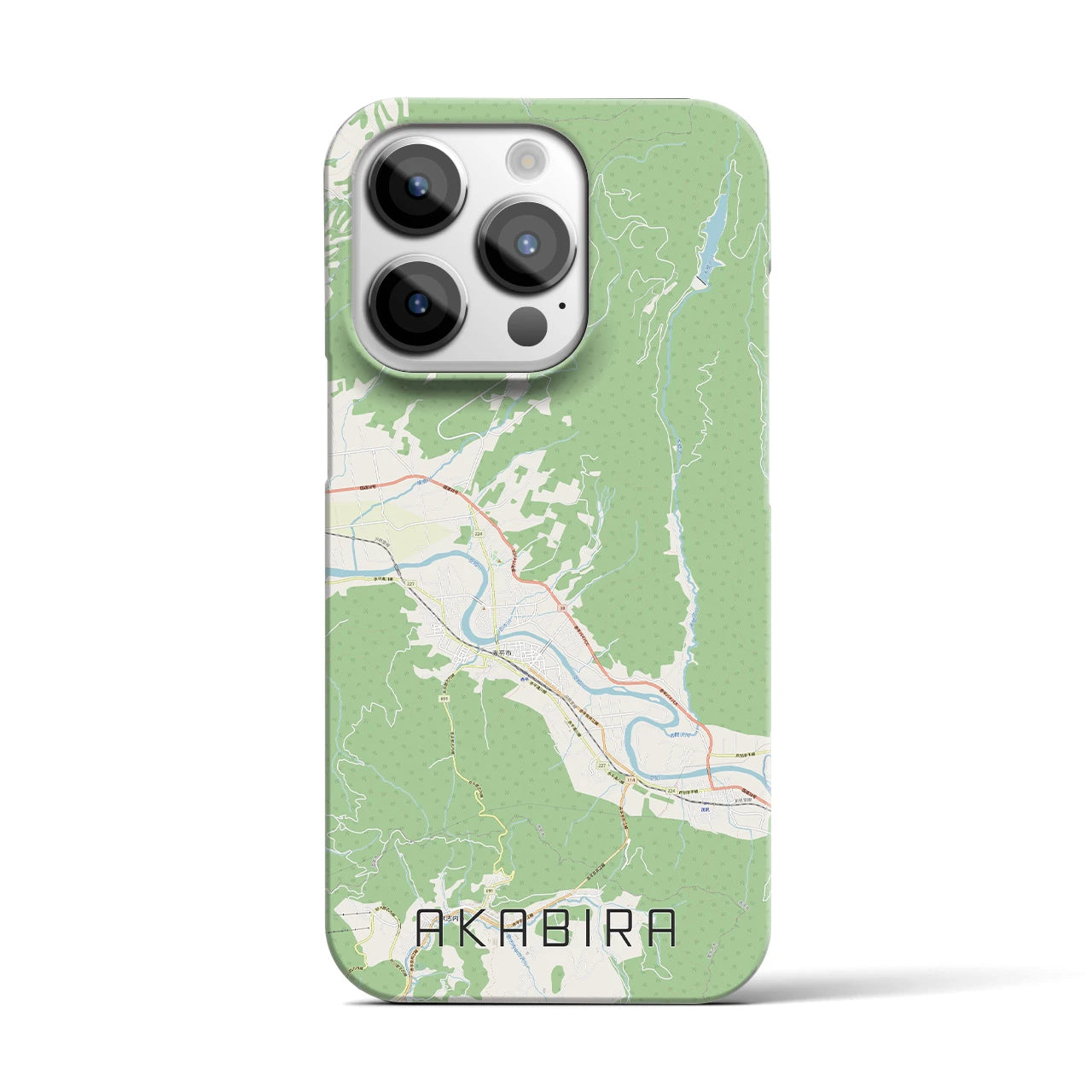 【赤平】地図柄iPhoneケース（バックカバータイプ・ナチュラル）iPhone 14 Pro 用