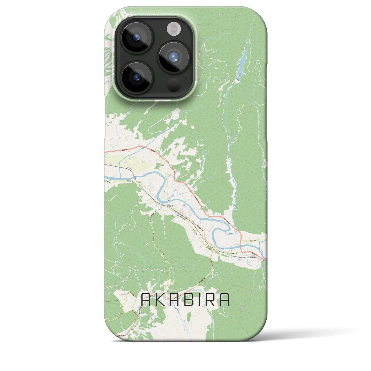 【赤平】地図柄iPhoneケース（バックカバータイプ・ナチュラル）iPhone 15 Pro Max 用