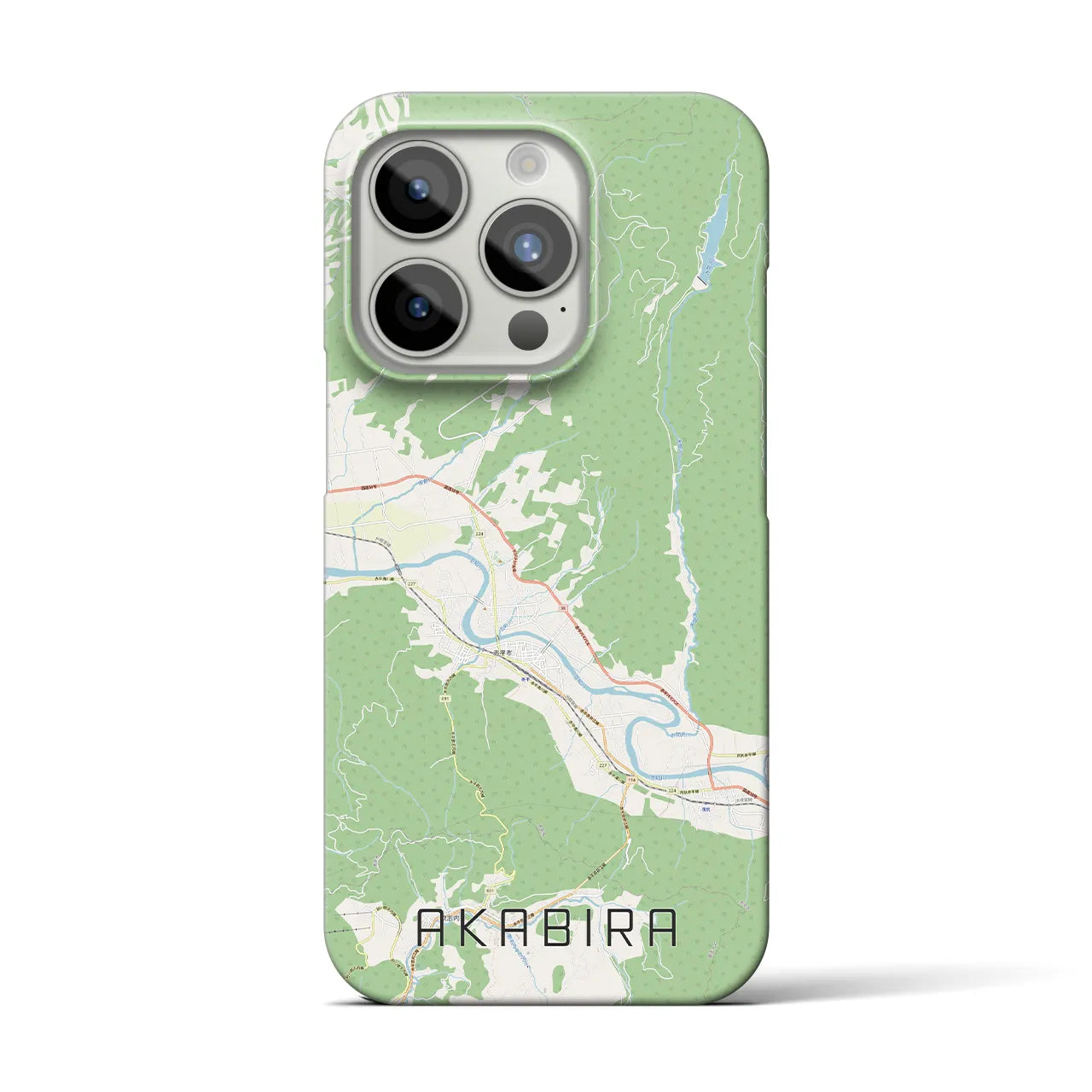 【赤平】地図柄iPhoneケース（バックカバータイプ・ナチュラル）iPhone 15 Pro 用
