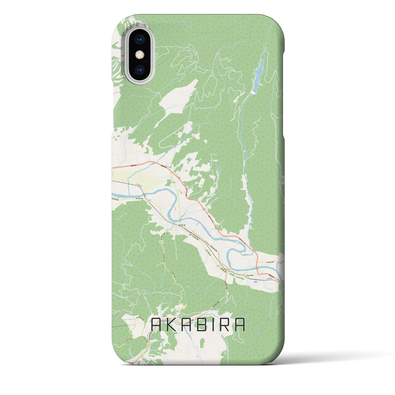 【赤平】地図柄iPhoneケース（バックカバータイプ・ナチュラル）iPhone XS Max 用