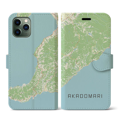 【赤泊（新潟県）】地図柄iPhoneケース（手帳タイプ）ナチュラル・iPhone 11 Pro 用