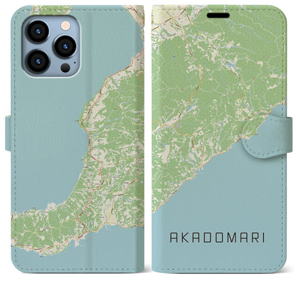 【赤泊（新潟県）】地図柄iPhoneケース（手帳タイプ）ナチュラル・iPhone 13 Pro Max 用