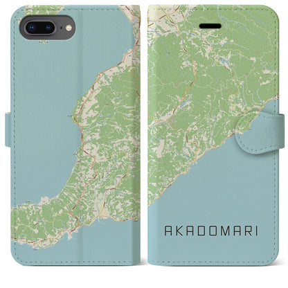 【赤泊（新潟県）】地図柄iPhoneケース（手帳タイプ）ナチュラル・iPhone 8Plus /7Plus / 6sPlus / 6Plus 用
