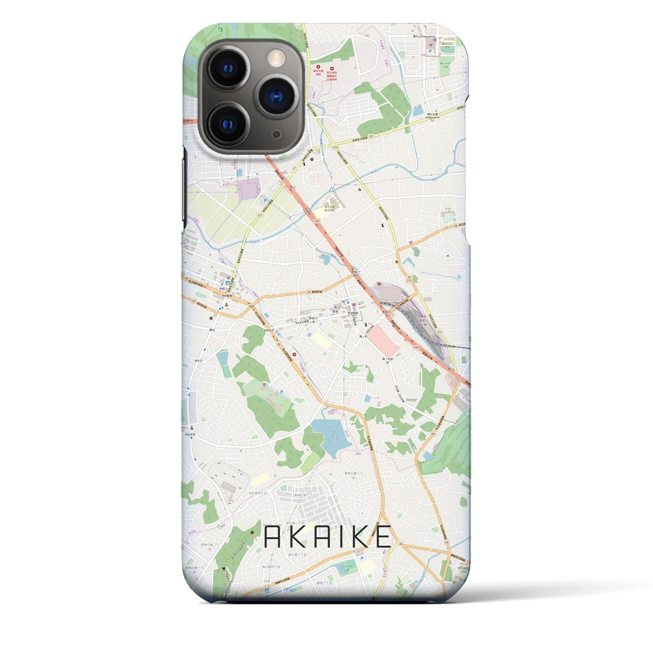 【赤池】地図柄iPhoneケース（バックカバータイプ・ナチュラル）iPhone 11 Pro Max 用