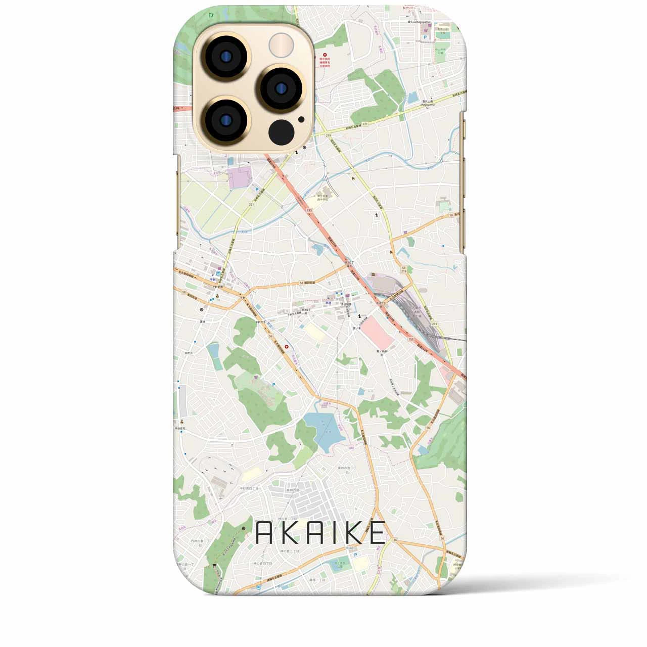 【赤池】地図柄iPhoneケース（バックカバータイプ・ナチュラル）iPhone 12 Pro Max 用
