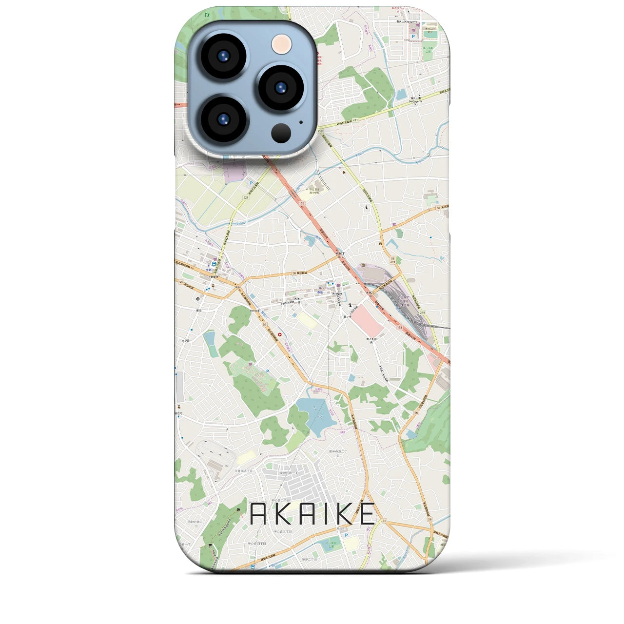 【赤池】地図柄iPhoneケース（バックカバータイプ・ナチュラル）iPhone 13 Pro Max 用