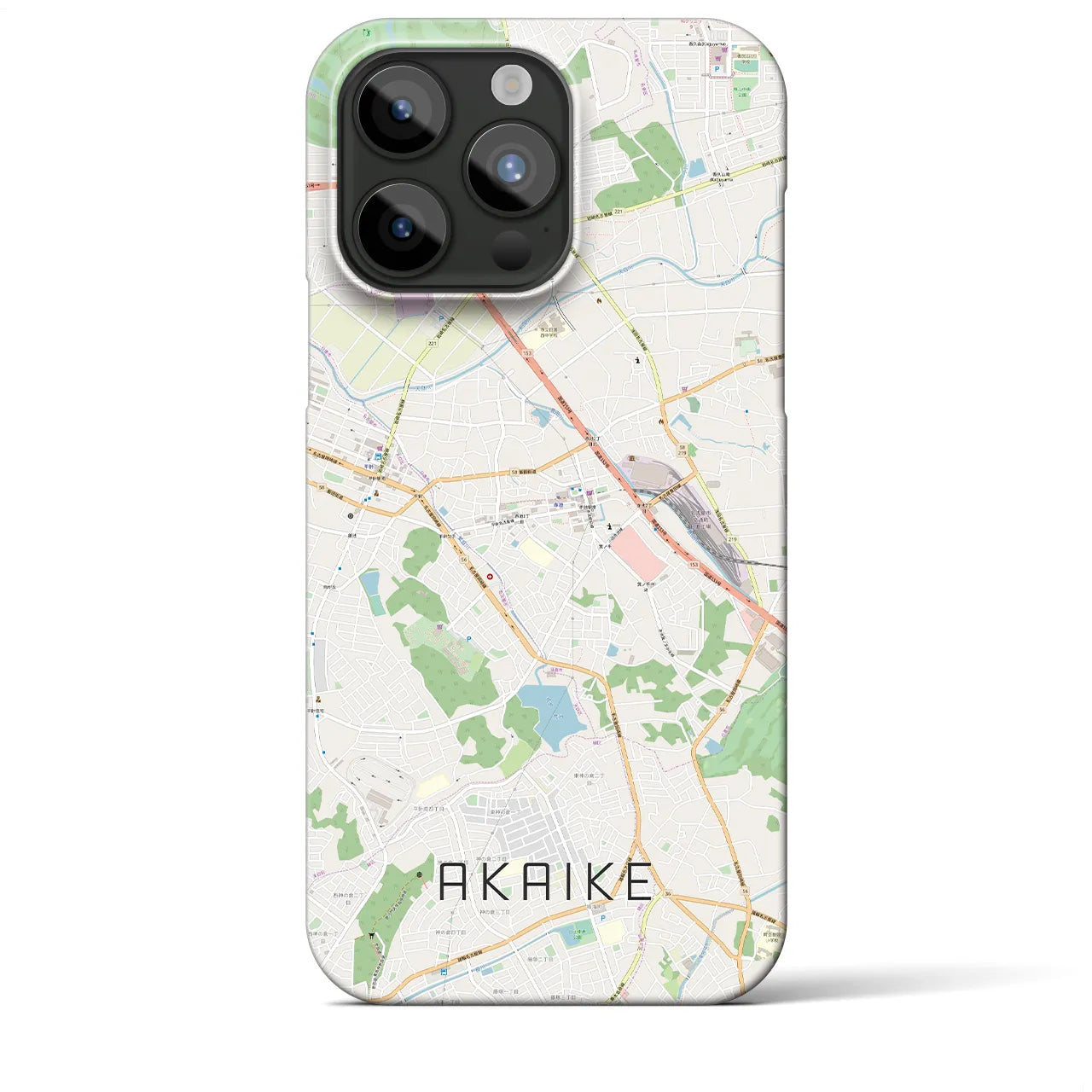 【赤池】地図柄iPhoneケース（バックカバータイプ・ナチュラル）iPhone 15 Pro Max 用