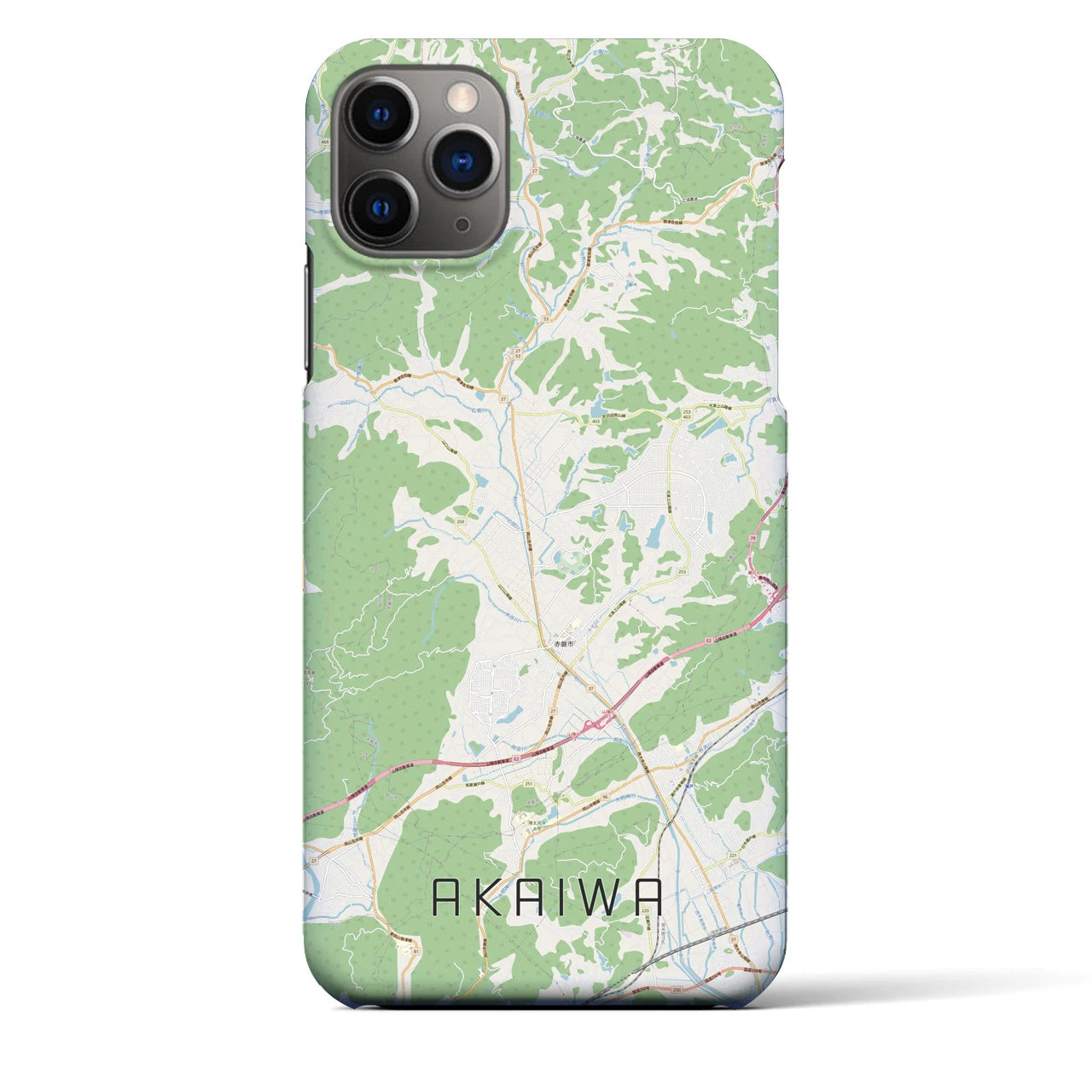【赤磐】地図柄iPhoneケース（バックカバータイプ・ナチュラル）iPhone 11 Pro Max 用