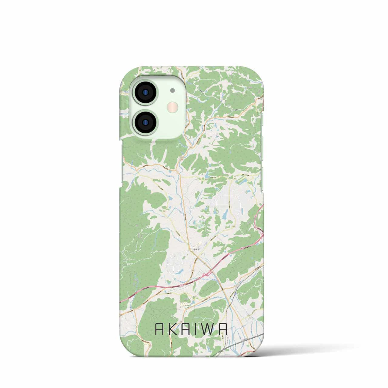 【赤磐】地図柄iPhoneケース（バックカバータイプ・ナチュラル）iPhone 12 mini 用