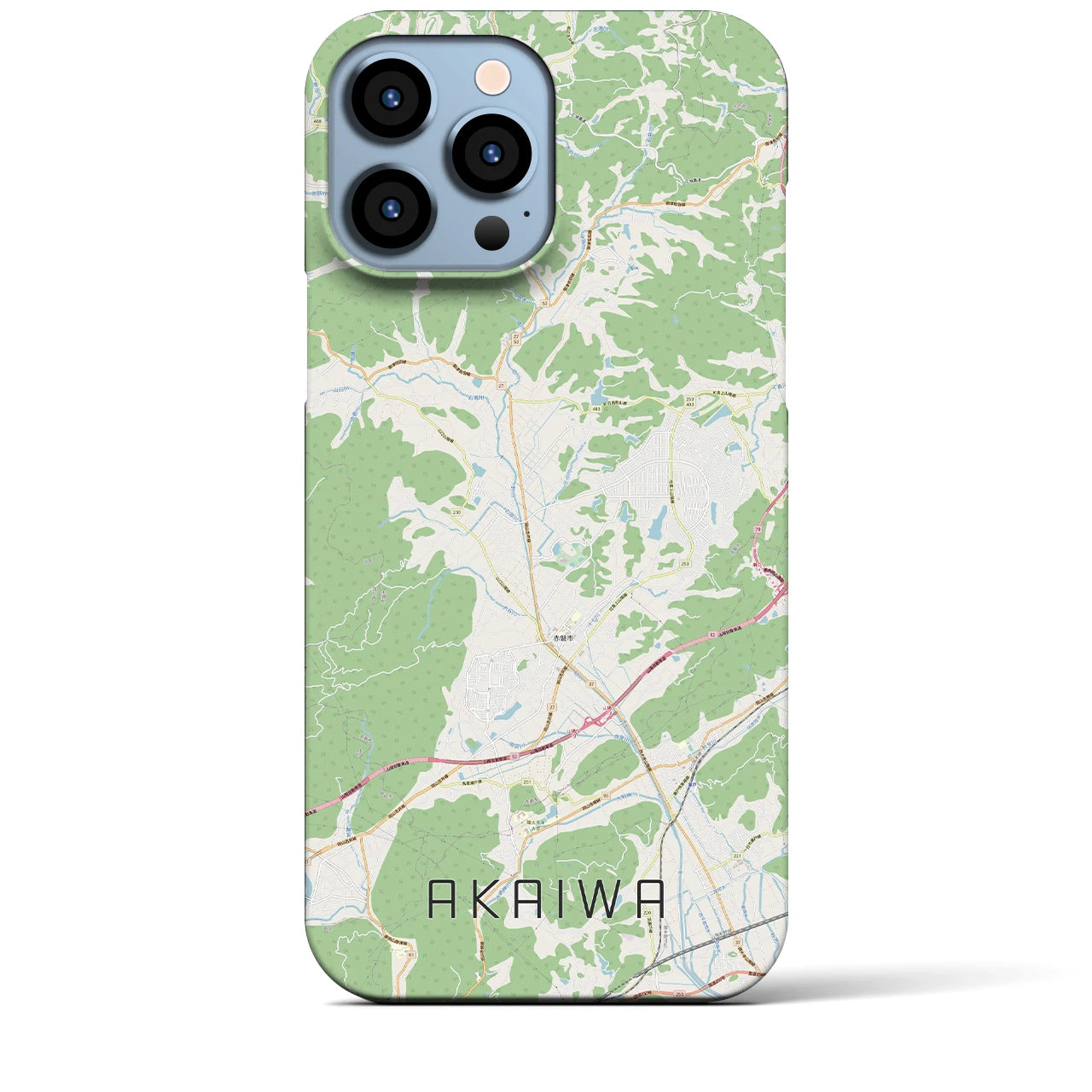 【赤磐】地図柄iPhoneケース（バックカバータイプ・ナチュラル）iPhone 13 Pro Max 用