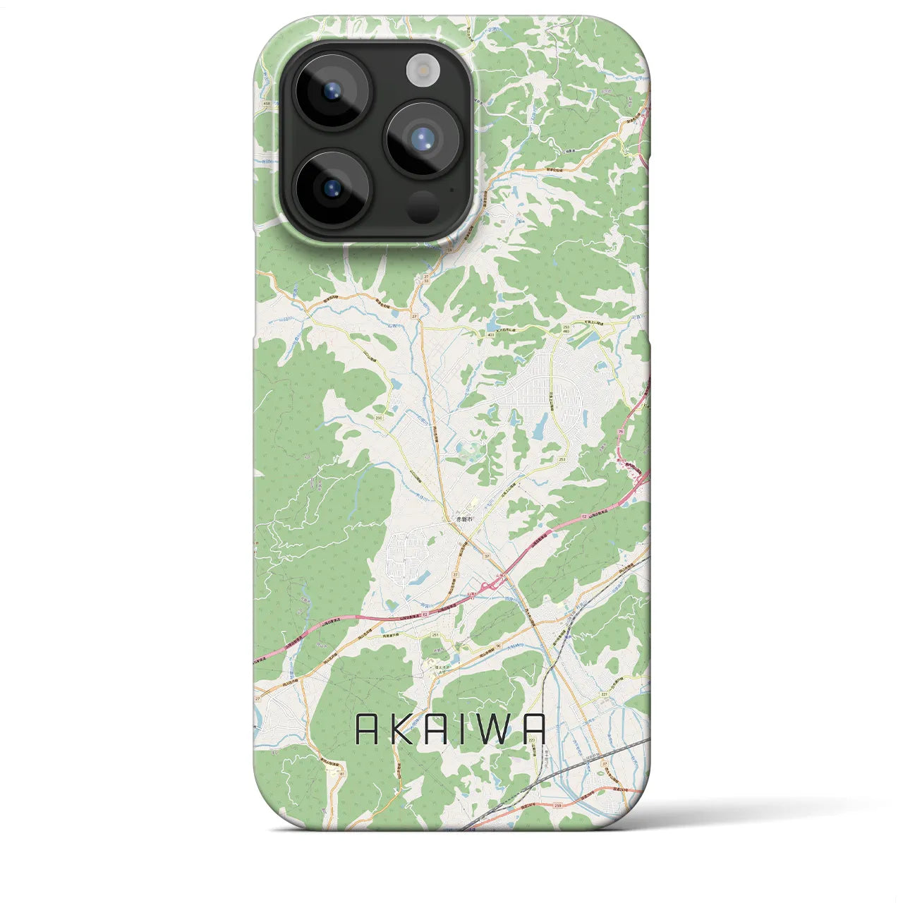 【赤磐】地図柄iPhoneケース（バックカバータイプ・ナチュラル）iPhone 15 Pro Max 用