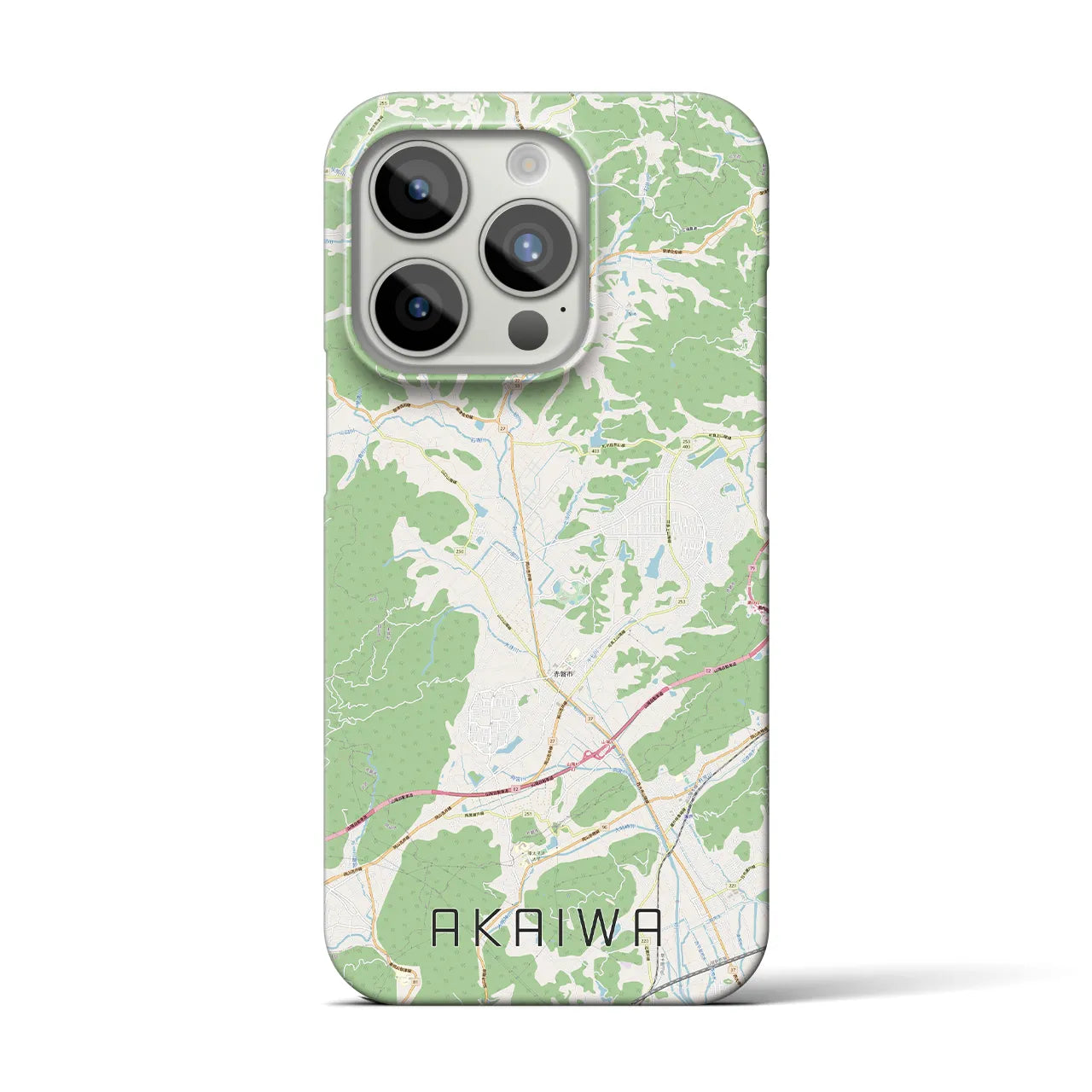 【赤磐】地図柄iPhoneケース（バックカバータイプ・ナチュラル）iPhone 15 Pro 用