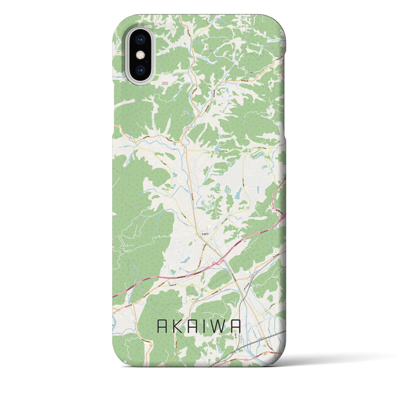 【赤磐】地図柄iPhoneケース（バックカバータイプ・ナチュラル）iPhone XS Max 用