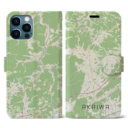 【赤磐（岡山県）】地図柄iPhoneケース（手帳タイプ）ナチュラル・iPhone 12 / 12 Pro 用