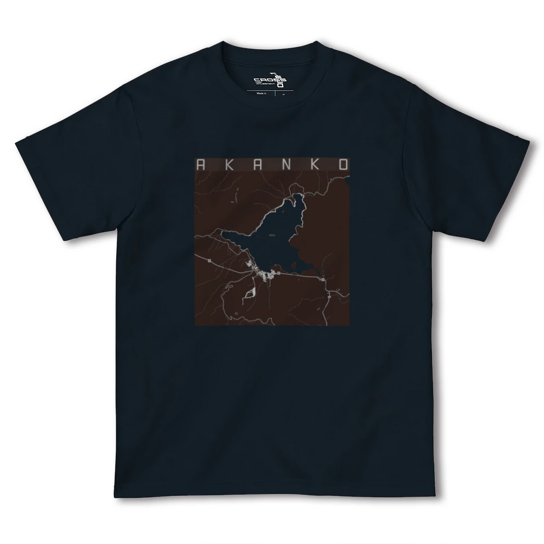 【阿寒湖(北海道)】地図柄ヘビーウェイトTシャツ