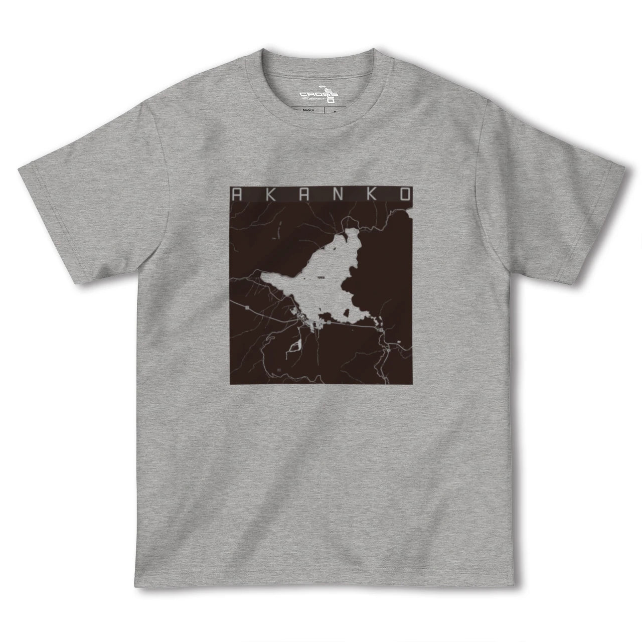 【阿寒湖（北海道）】地図柄ヘビーウェイトTシャツ