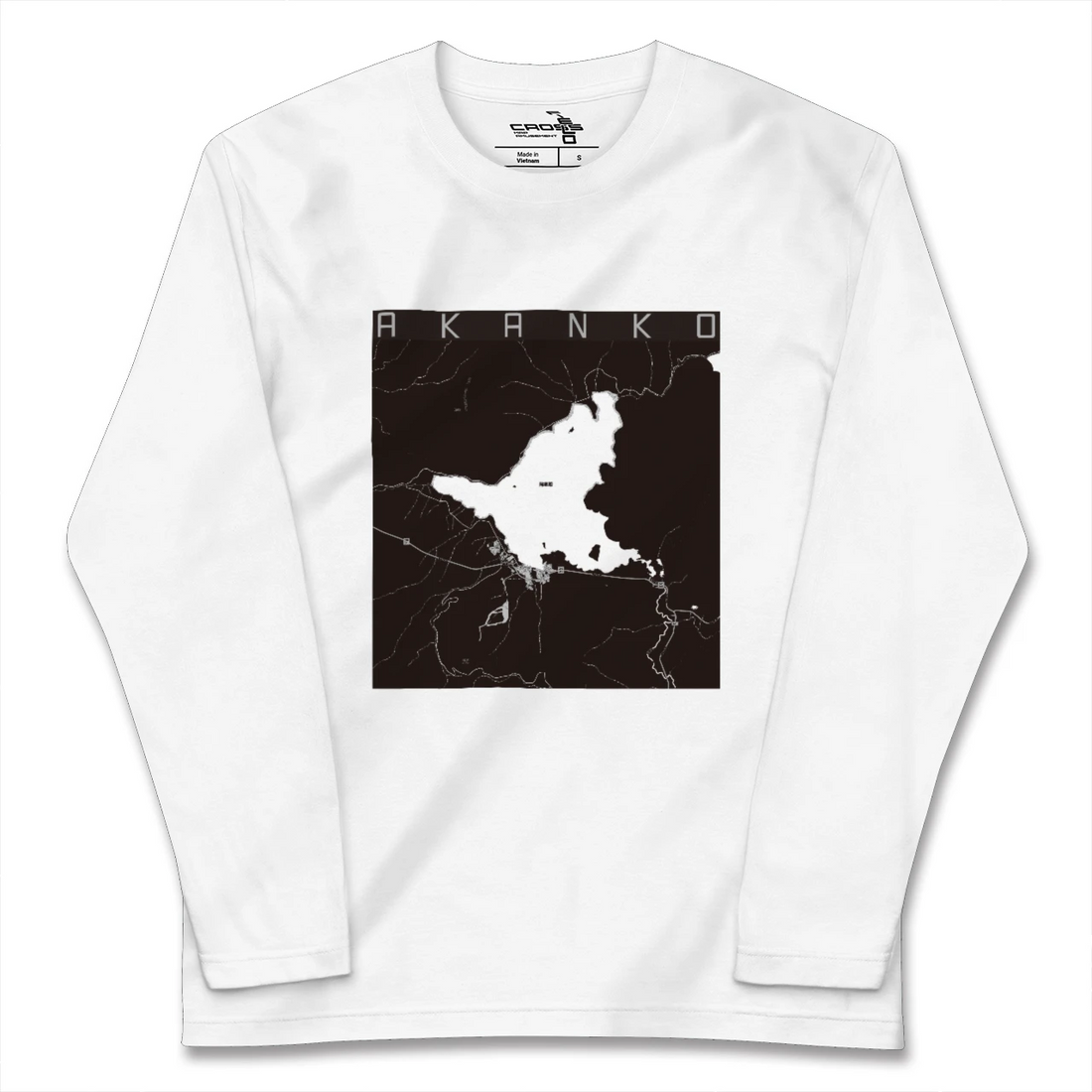 【阿寒湖(北海道)】地図柄ロングスリーブTシャツ