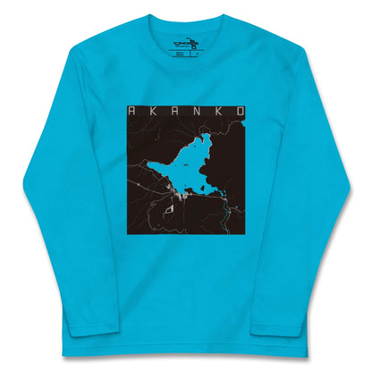 【阿寒湖（北海道）】地図柄ロングスリーブTシャツ