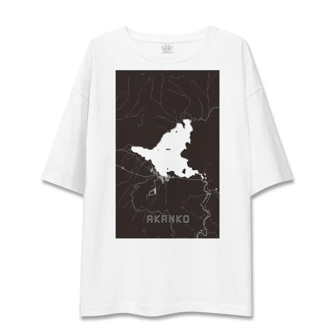 【阿寒湖（北海道）】地図柄ビッグシルエットTシャツ