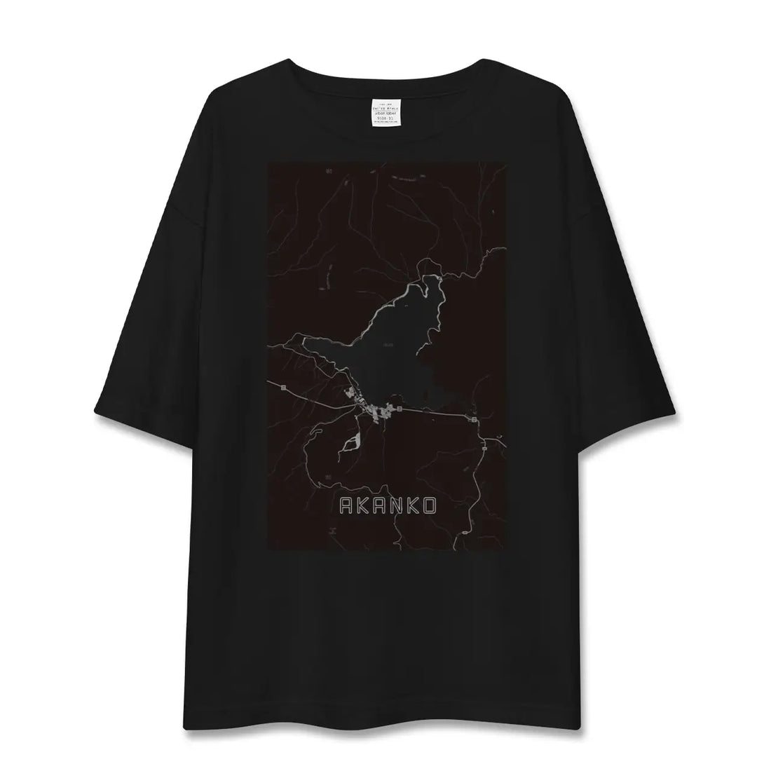 【阿寒湖(北海道)】地図柄ビッグシルエットTシャツ