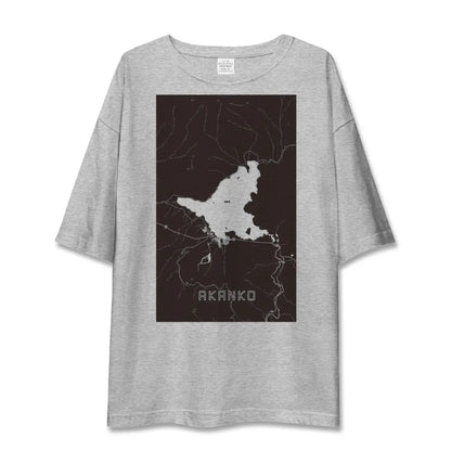【阿寒湖（北海道）】地図柄ビッグシルエットTシャツ