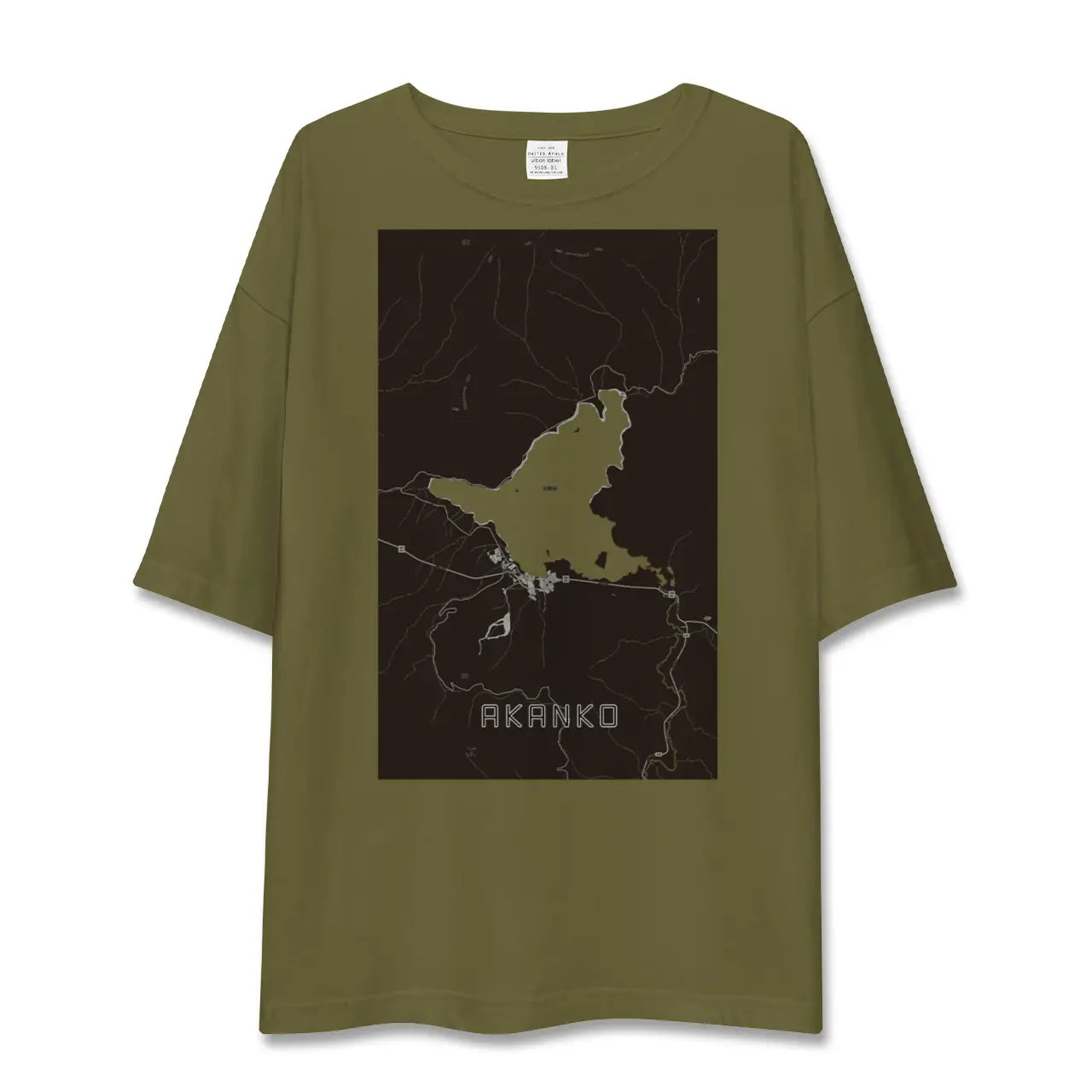 【阿寒湖（北海道）】地図柄ビッグシルエットTシャツ